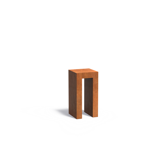Cortenstaal U-sokkel | 40 x 40 x 80 cm