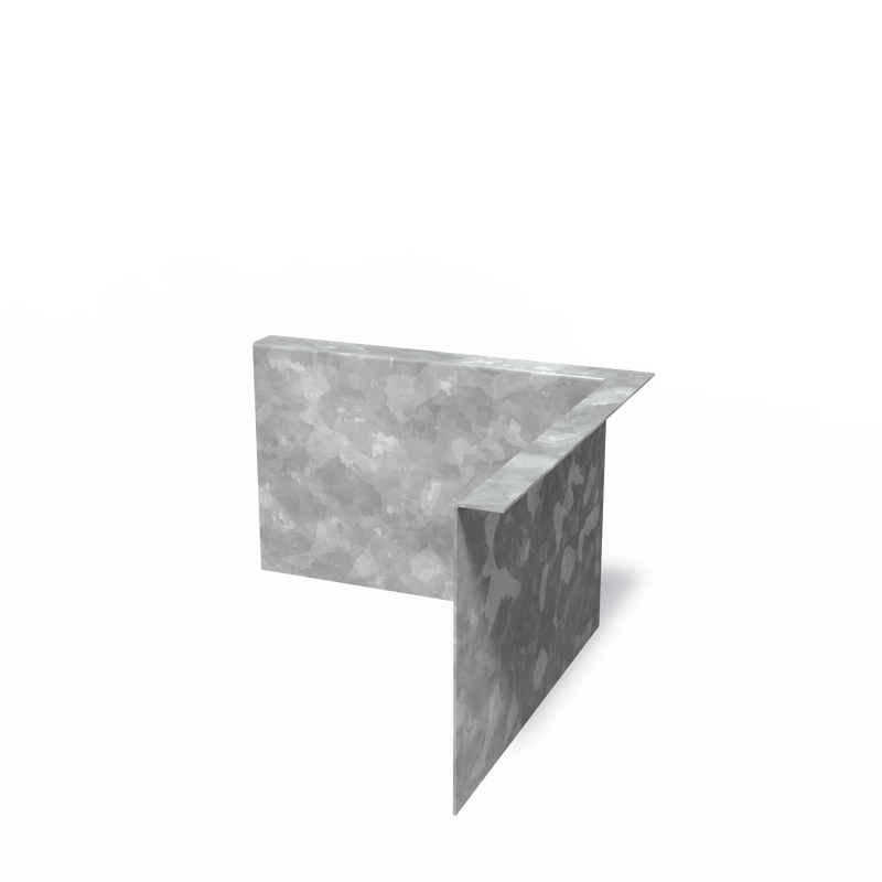 Binnenhoek kantopsluiting verzinkt - gezette rand | 300 x 2 x 200