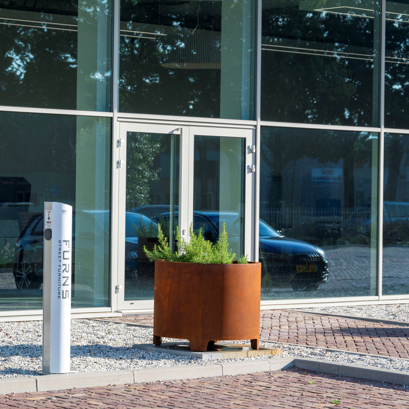 CIRCUM ronde cortenstaal plantenbak 80x80 met poten