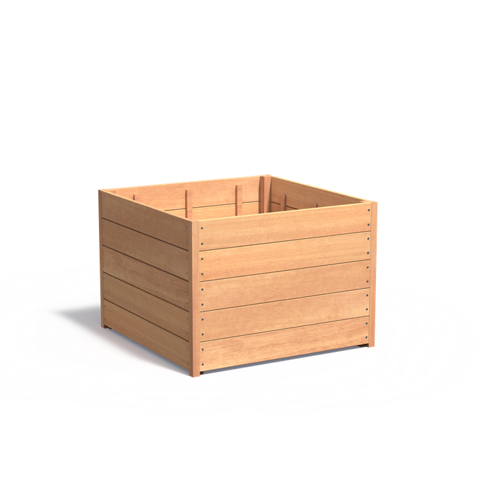 CARREZ rechthoekige hardhout plantenbak 100x100x71.3 cm