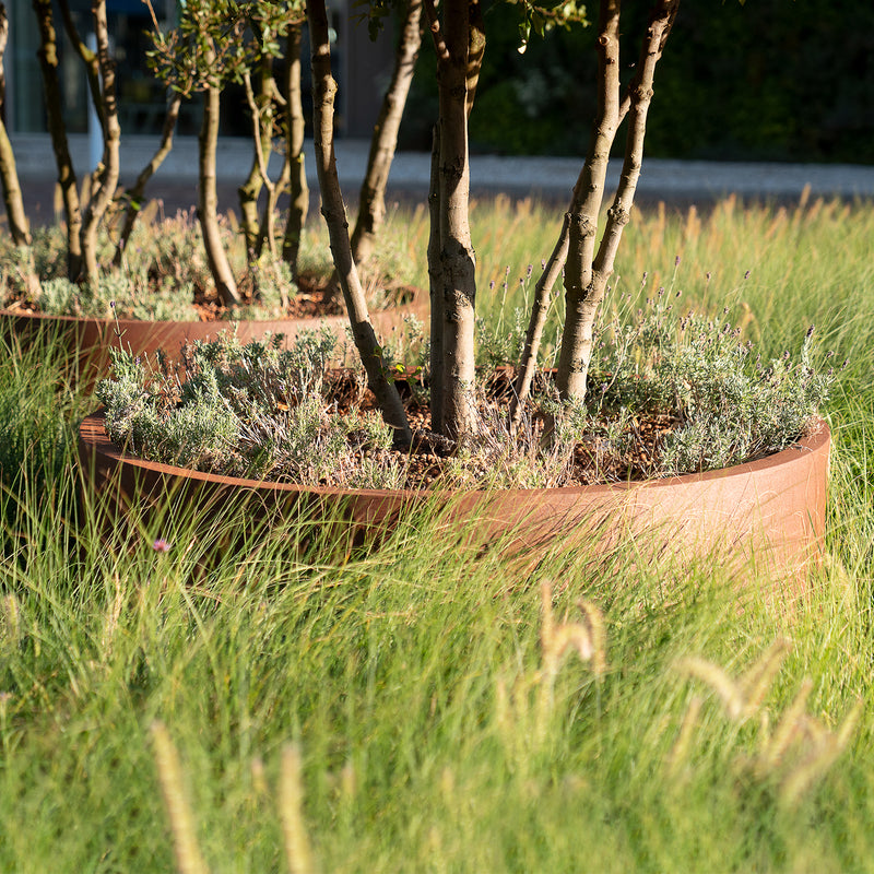 CIRCUM ronde cortenstaal plantenbak 200x40 open