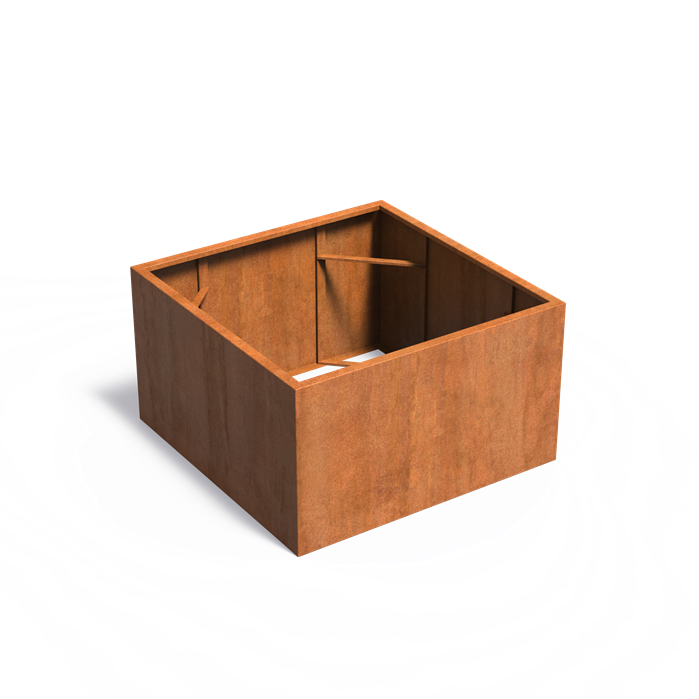 CARREZ zonder bodem 140 x 140 x 80 - Cortenstaal plantenbak