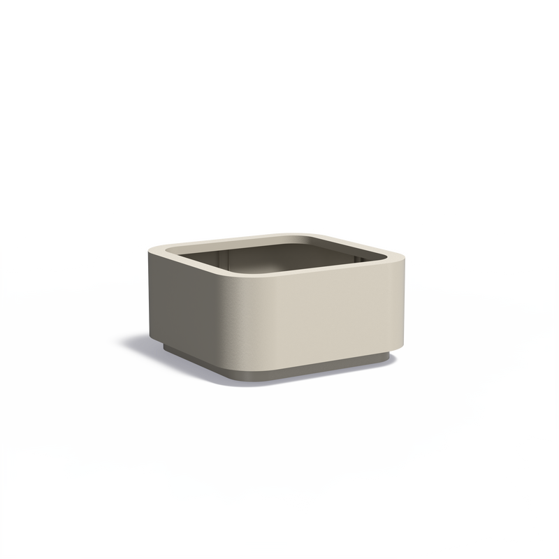 ROHIN vierkante aluminium plantenbak 120x120x60 afgeronde hoeken