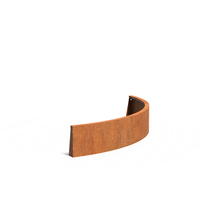 Cortenstaal keerwand - 150 x 150 x 30 cm buitenbocht