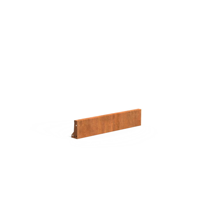 Cortenstaal keerwand - 100 x 10 x 20 cm recht