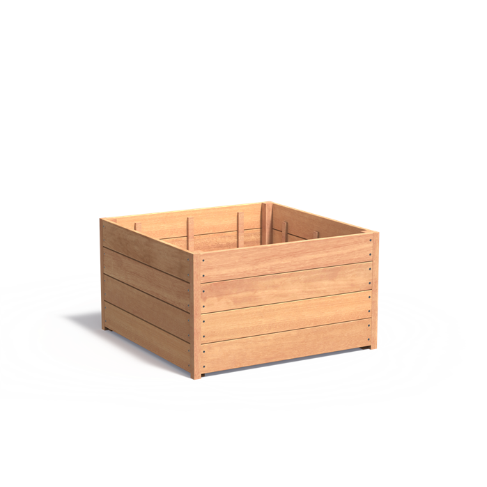 CARREZ vierkante hardhout plantenbak 100x100x57.4 cm
