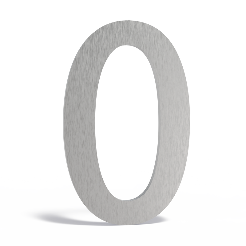 Huisnummer 0 | 71 x 5 x 120 mm | RVS