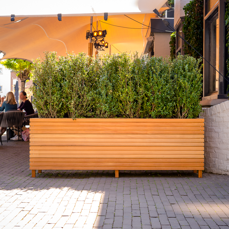 MALAGA RHOMBUS rechthoekige hardhouten plantenbak 150x50x60.8