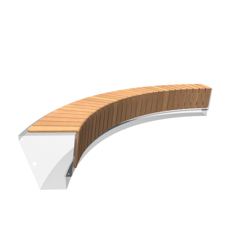 Garapa Holzsitzfläche Innenbogen REVERT ca. 330×98×36