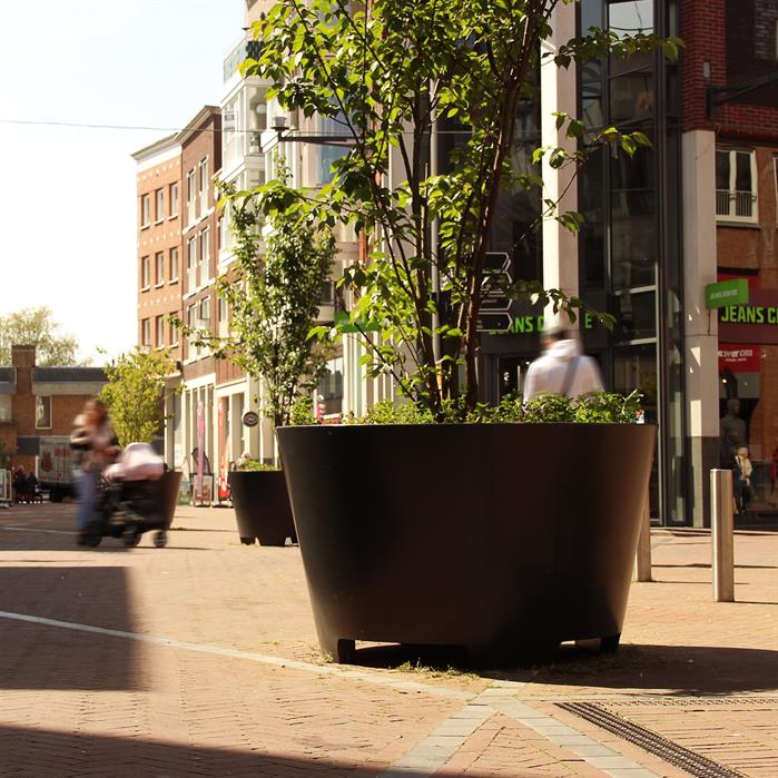 CONIC conische aluminium plantenbak ø100x80 cm met poten