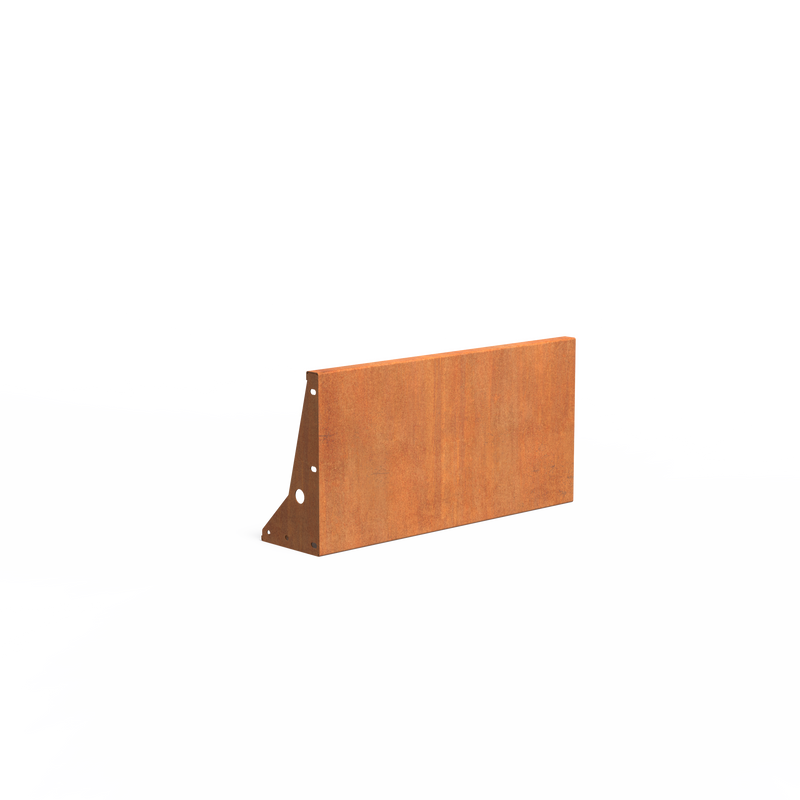 Cortenstaal keerwand - 100 x 25 x 50 cm recht