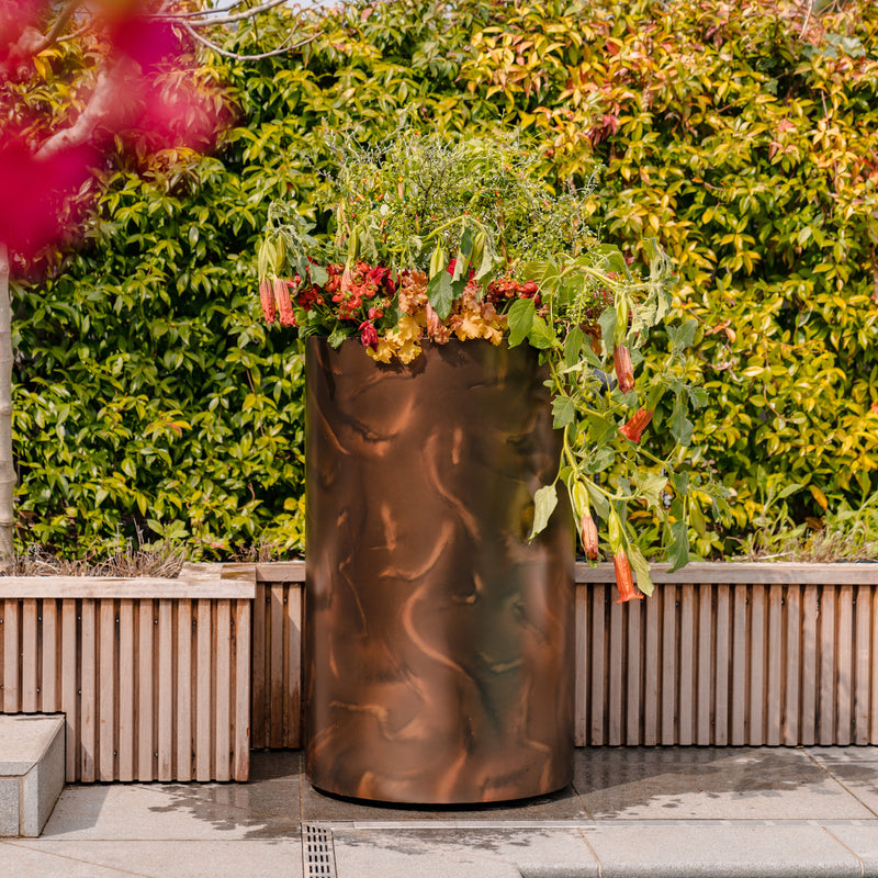 CIRCUM aluminium plantenbak rond ø50x80 cm met bodem