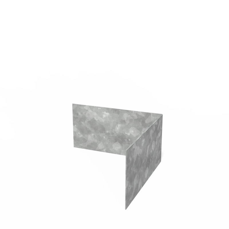 Binnenhoek kantopsluiting verzinkt - rechte rand | 300 x 2 x 150 mm