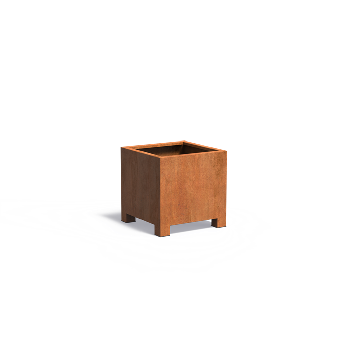 CARREZ vierkante cortenstaal plantenbak 70x70x70 met poten