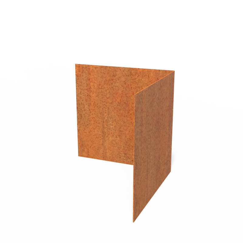 Rasenkante Außenecke Cortenstahl – Gerader Rand | 300 x 2 x 290 mm