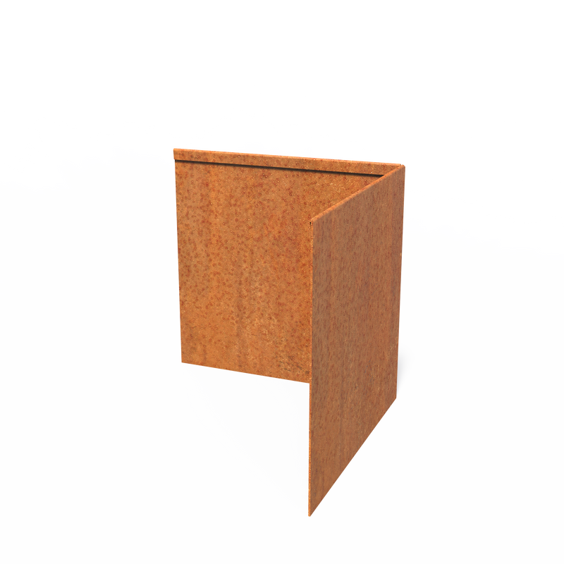 Kantopsluiting corten - gezette rand binnenhoek 300x2x290 mm