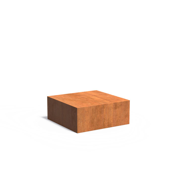 Cortenstaal sokkel | 100 x 100 x 40 cm