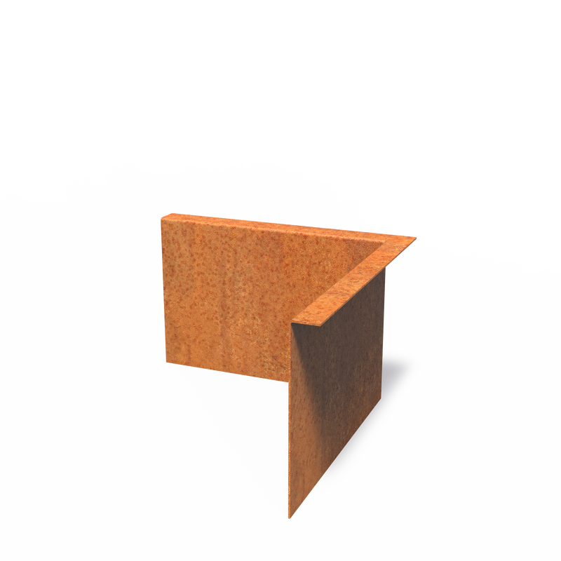 Kantopsluiting corten - gezette rand binnenhoek 300x2x200 mm