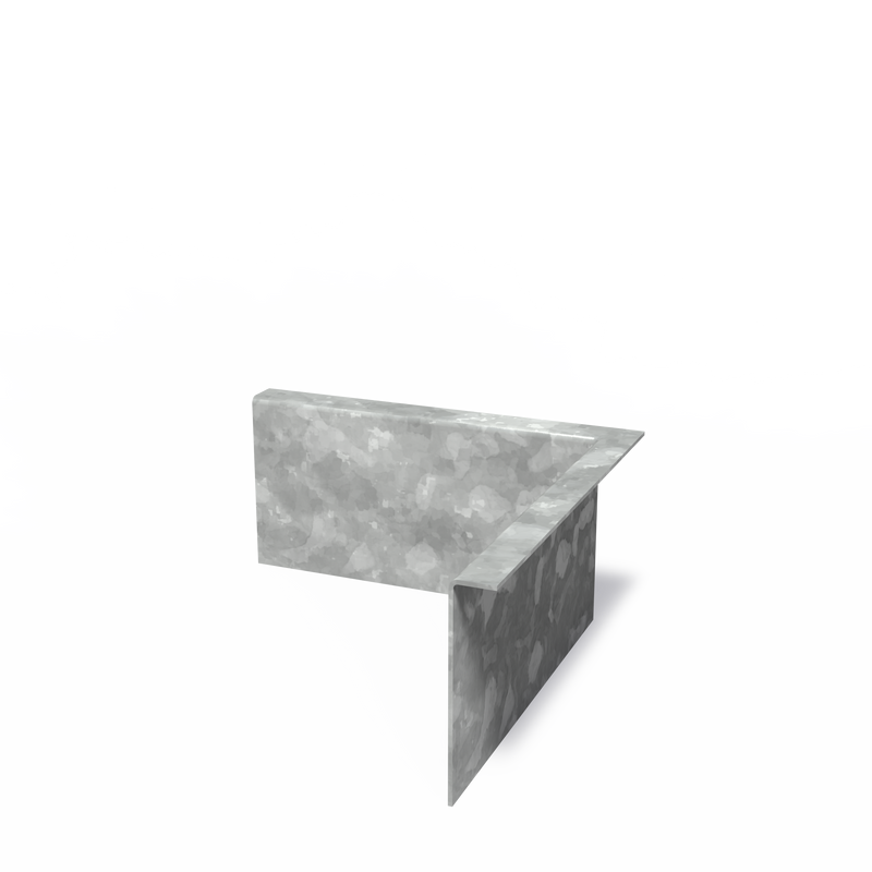 Binnenhoek kantopsluiting verzinkt - gezette rand | 300 x 3 x 150