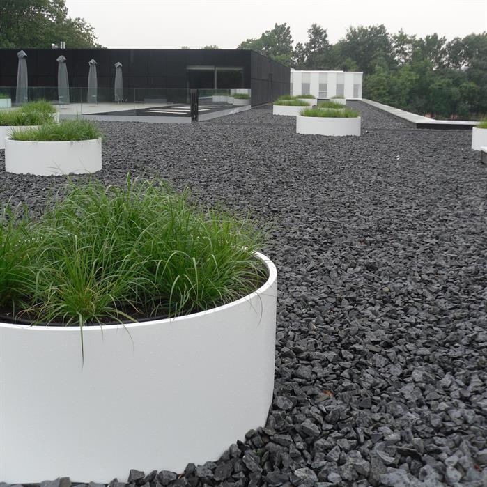 Aluminium-Pflanzgefäß CIRCUM – Mit Boden | ø 120 x 40 cm