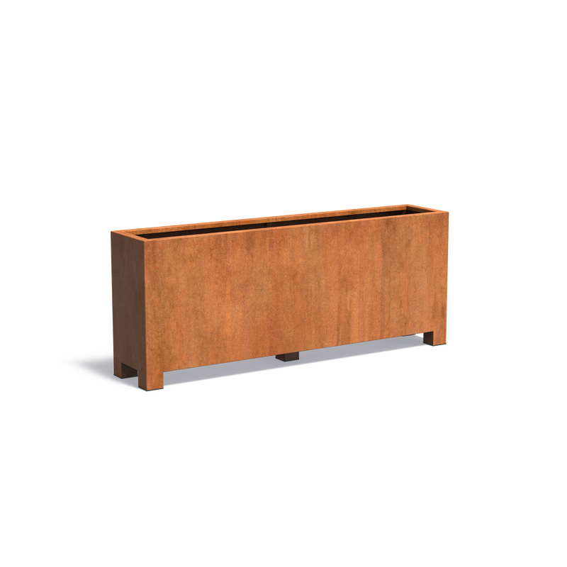 CARREZ rechthoekige cortenstaal plantenbak 200x40x80 met poten
