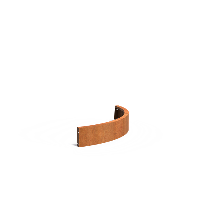 Cortenstaal keerwand - 100 x 200 x 20 cm buitenbocht