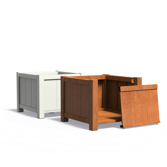 Aluminium Pflanzkübel YORK mit Füßen | 100 x 100 x 80 cm