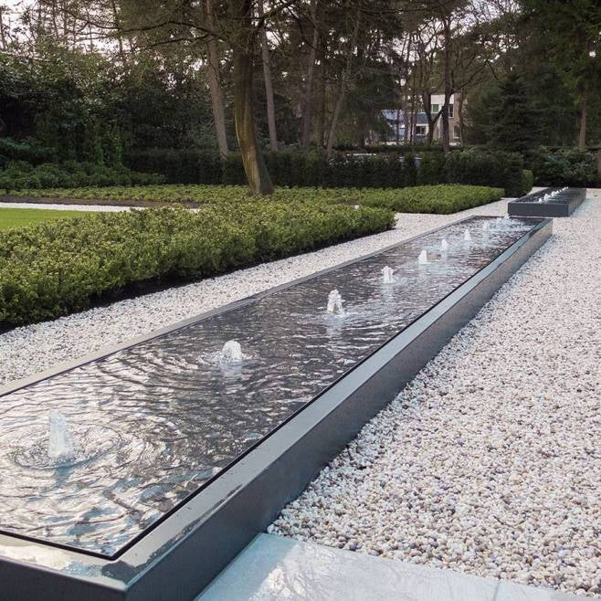 Wassertisch mit LED-Beleuchtung & Pumpe | 150 x 60 x 40 cm | Aluminium 