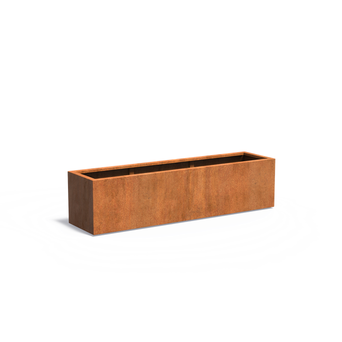 CARREZ rechthoekige cortenstaal plantenbak 200x50x50