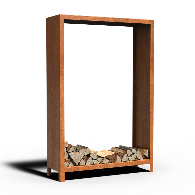 LOGG houtopslag 120 x 40 x 180 cm - cortenstaal