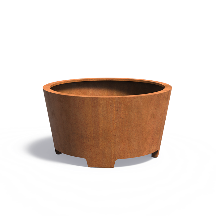 Cortenstahl Pflanzkübel CONIC mit Füßen | ø 150 x 80 cm