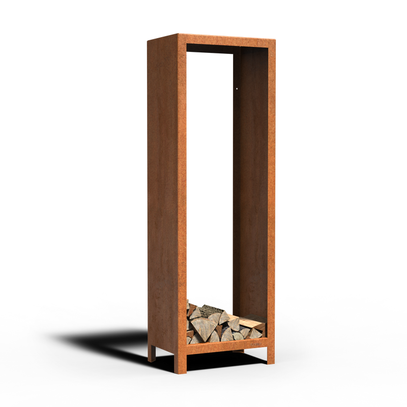 LOGG houtopslag 60 x 40 x 180 cm - cortenstaal