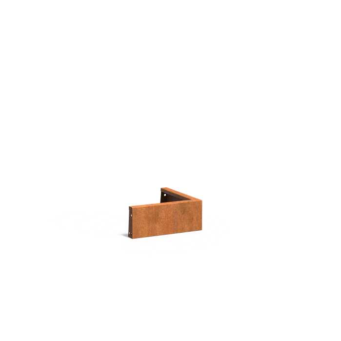Stützwand aus Cortenstahl - Außenecke | 200 × 200 × 20 cm