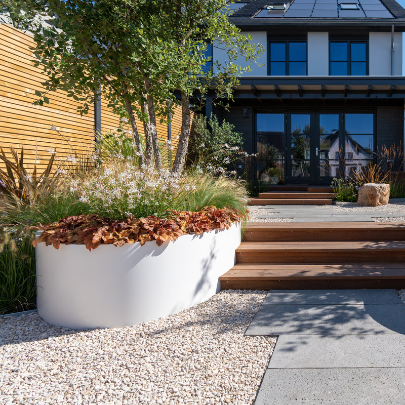 ELLIPSE ovale aluminium plantenbak 280x160x60 cm met bodem