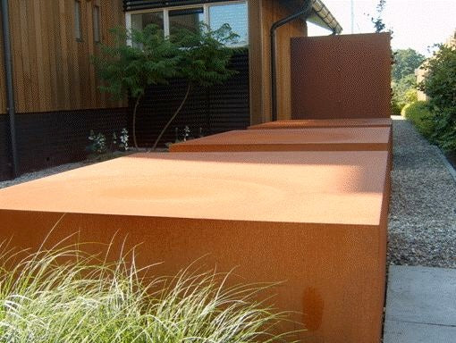 Cortenstaal sokkel | 100 x 100 x 40 cm