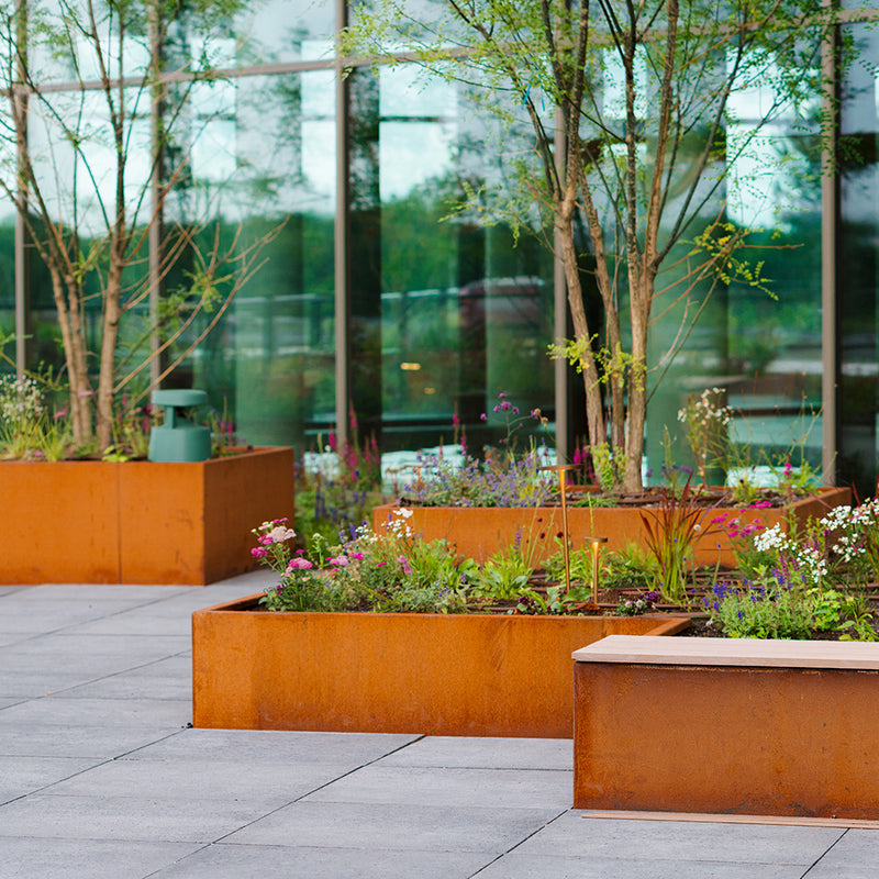 Cortenstaal keerwand -  150 x 25 x 50 cm recht