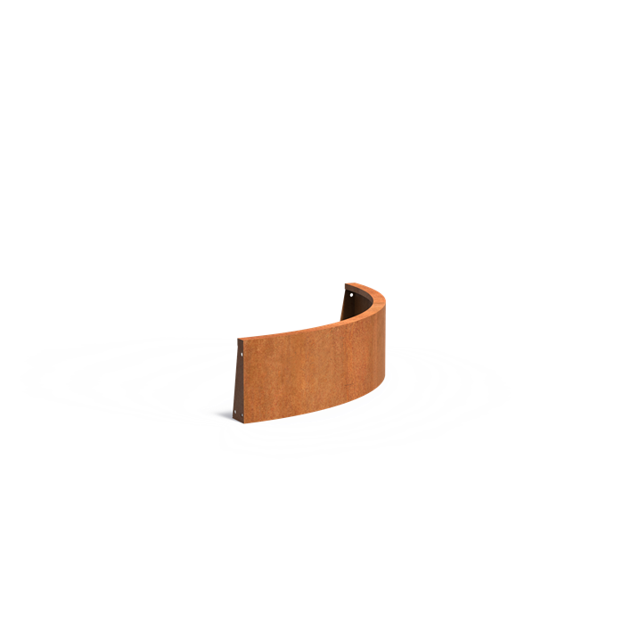 Cortenstaal keerwand - 100 x 100 x 30 cm buitenbocht