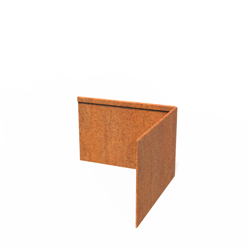 Kantopsluiting corten - geplette rand buitenhoek 300x3x200 mm
