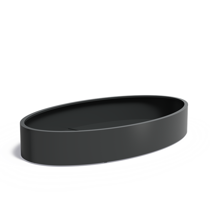 ELLIPSE ovale aluminium plantenbak 280x160x40 cm met bodem