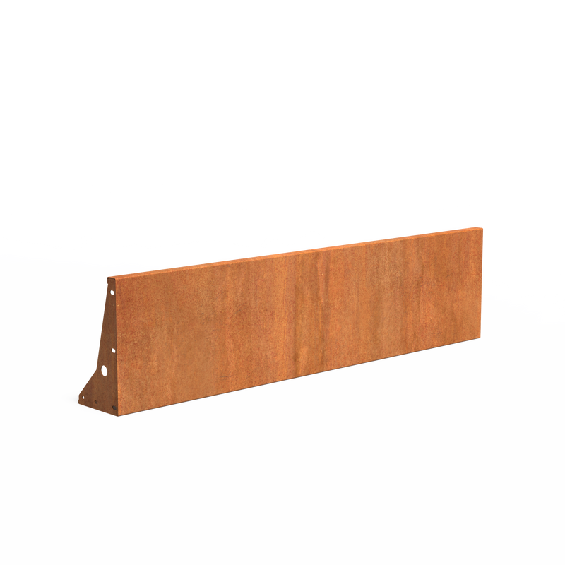 Stützwand aus Cortenstahl - Gerade | 200 x 25 x 50 cm