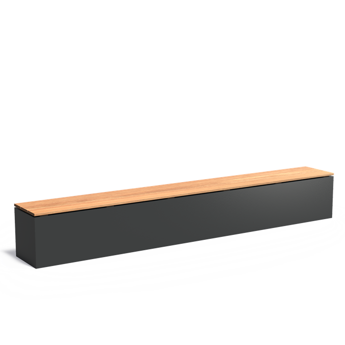 Aluminium sokkel met zitting | 300 x 40 x 43 cm