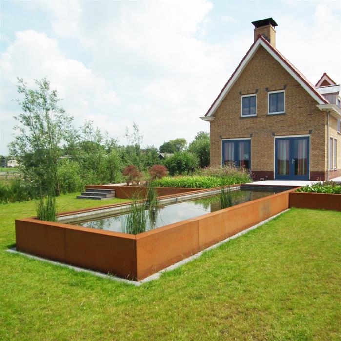 Cortenstaal kant-en-klare vijver | 600 x 100 x 60 cm