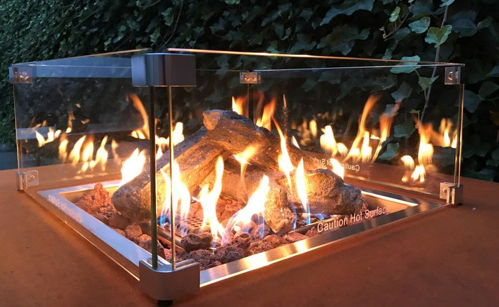 Brann glazen ombouw vierkant | 455 x 455 x 180 mm