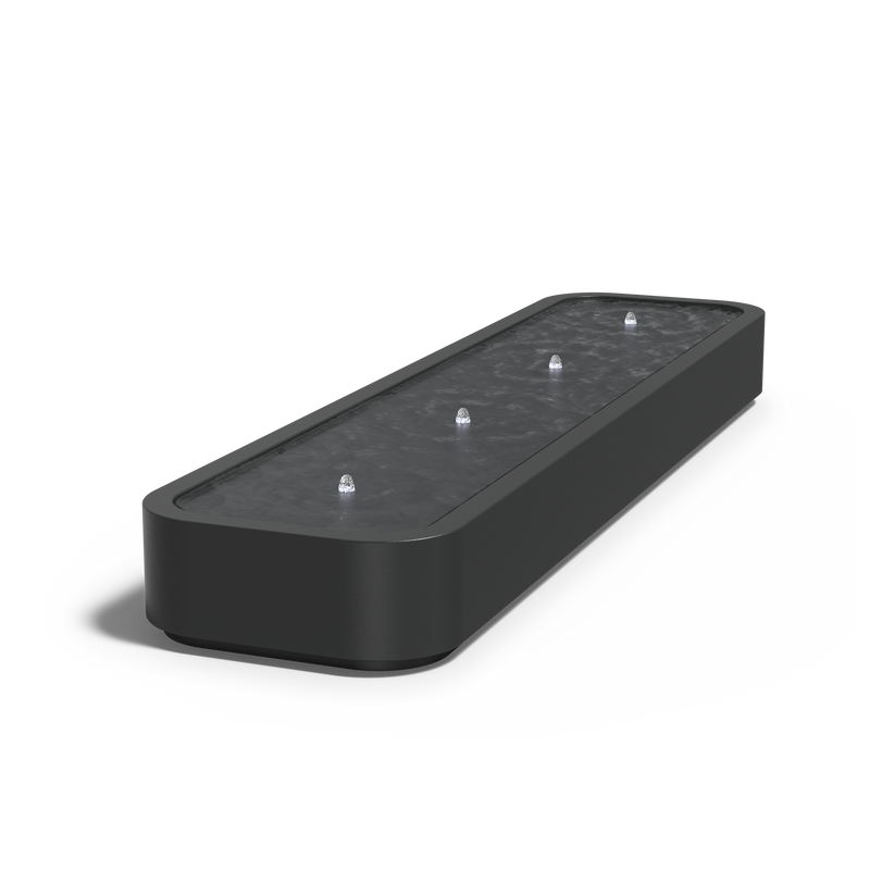 Wassertisch mit LED-Beleuchtung & Pumpe | ø 100 x 40 cm | Aluminium 