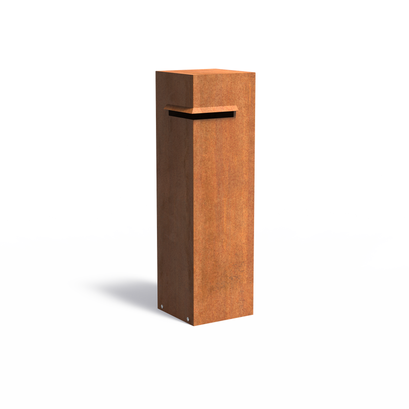 Cortenstahl Briefkasten IVAR | 35 x 35 x 120 cm