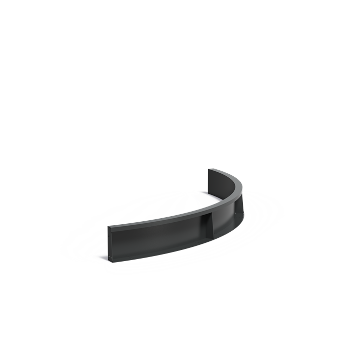 Stützwand - Innenbogen | 150 x 150 x 20 cm | Aluminium