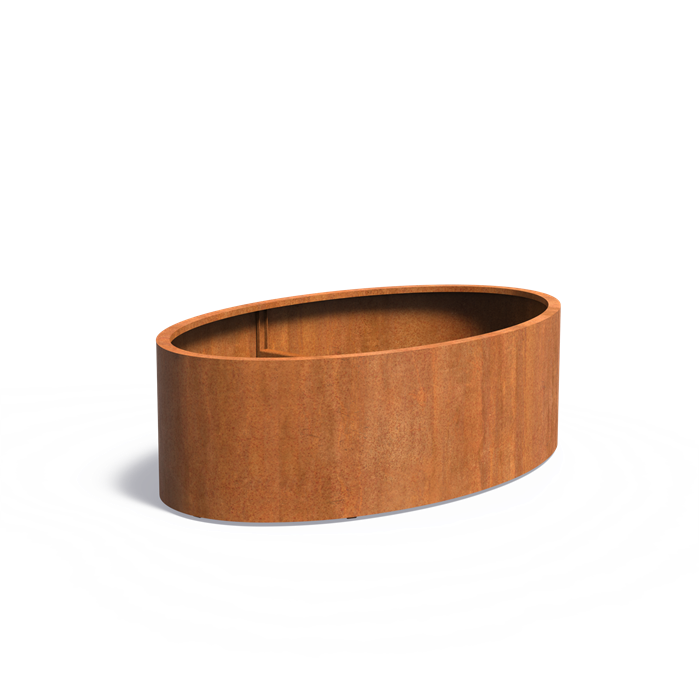 ELLIPSE ovale cortenstaal plantenbak 200x120x60