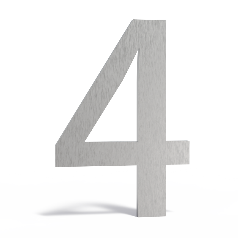 Huisnummer 4 | 84 x 5 x 120 mm | RVS